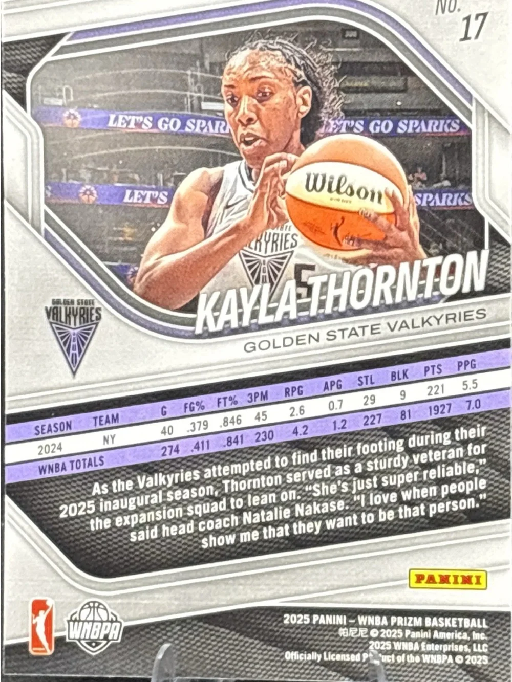 Panini Prizm Kayla Thornton Basketball Card